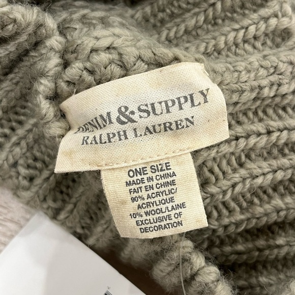 Ralph Lauren Denim & Supply Gray Sweater Knit Beanie Skull Cap One Size - Picture 4 of 4
